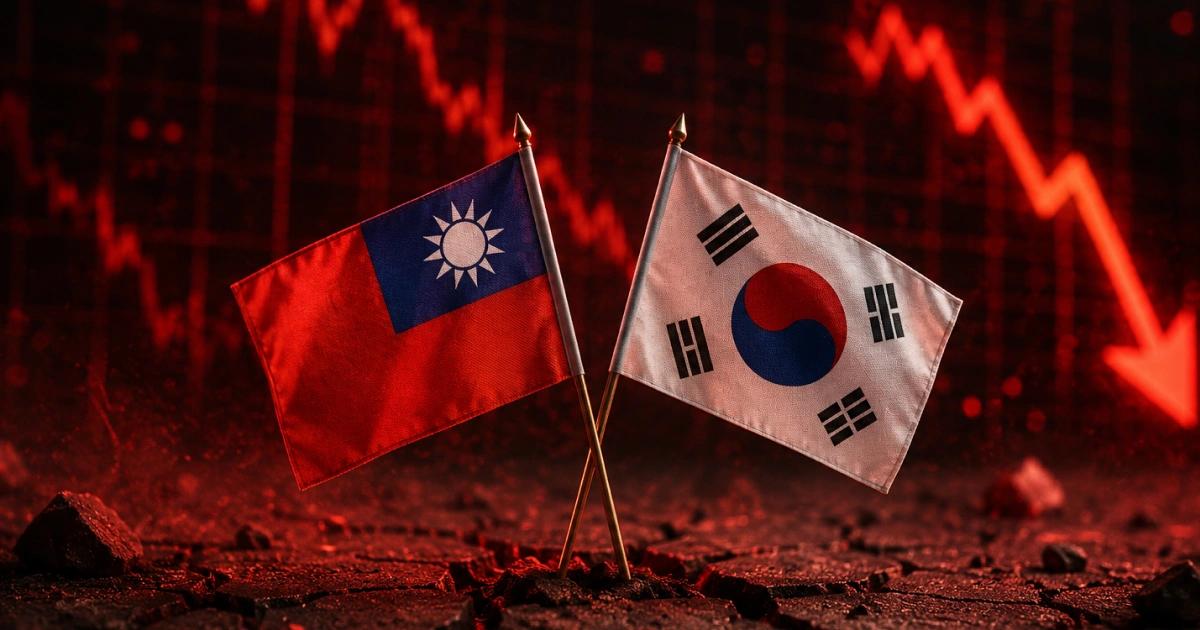 韓股連10日熔斷、台股大跌千點失守季線!三大因素釀亞洲股災