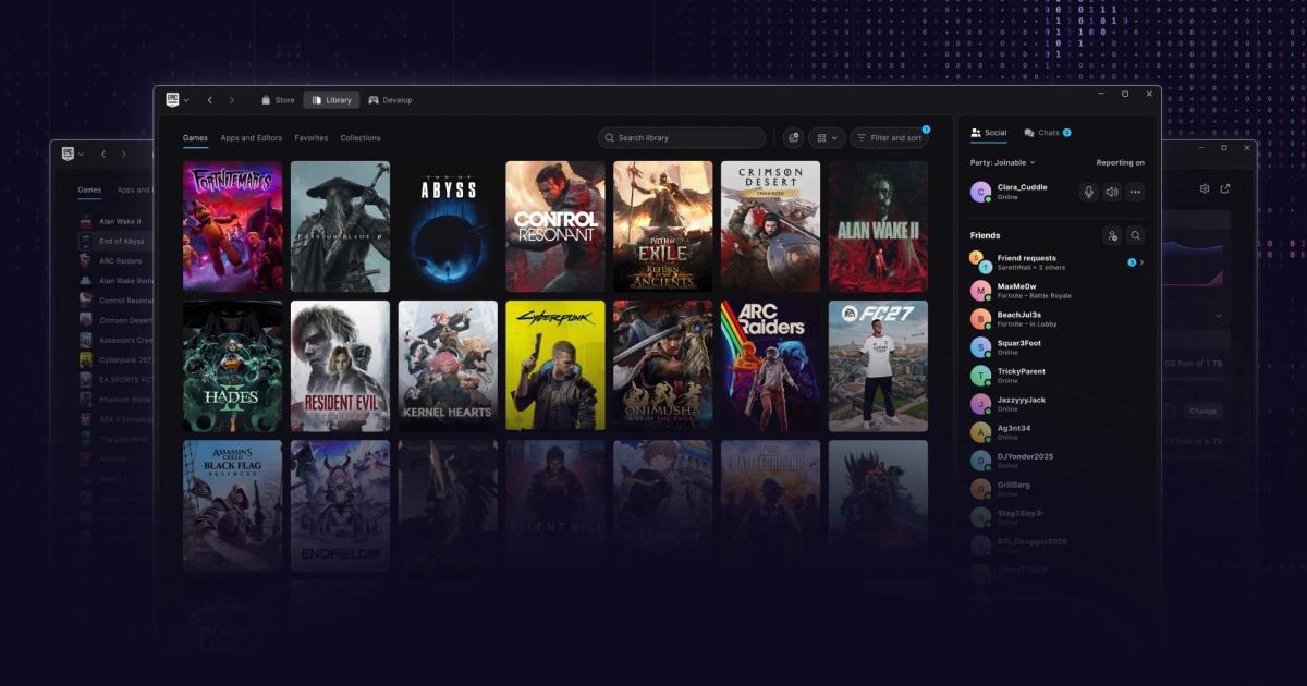Vibe Coding做的!Epic Games新版啟動器上線,號稱比Steam更快