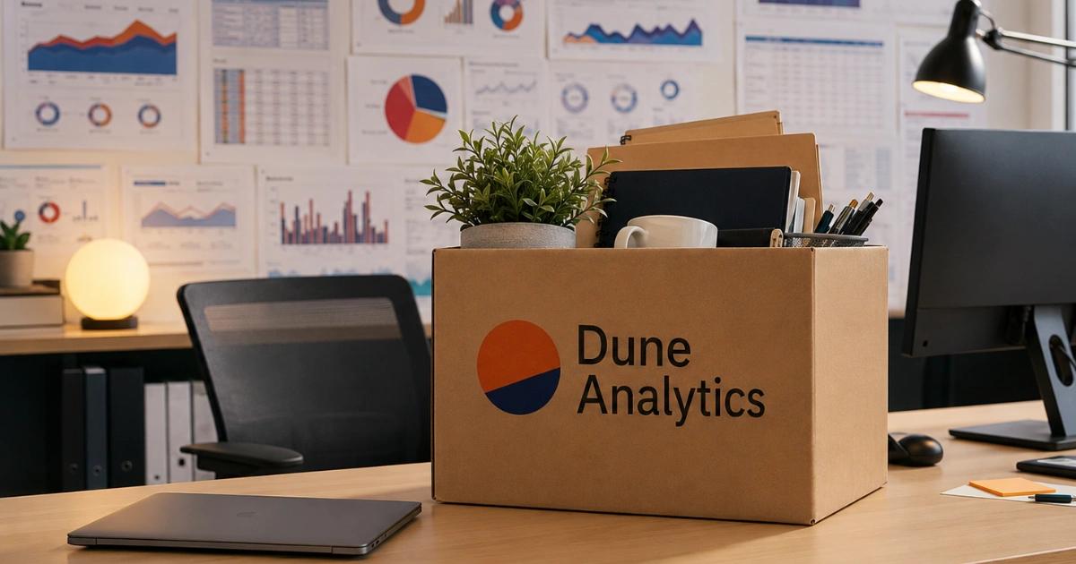 Dune宣布裁員25%轉向AI!解析鏈上數據巨頭與自動化的生存策略|鏈上數據平台 Dune 宣佈裁員 25 %,並轉向 AI 與機構級服務。未來將開發 AI 原生平台,提供即時生成洞察服務。