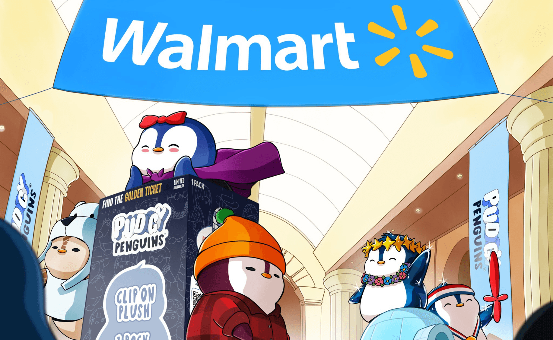NFT項目Pudgy Penguins成功進入美國2,000家Walmart分店,標誌著NFT在主流零售業的首次亮相,以及NFT在商業世界的接受。可愛玩具誰不愛!《Pudgy Penguins》紅到進駐沃爾瑪,胖企鵝NFT出圈了?