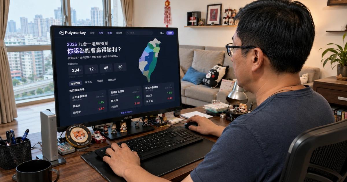 2026台灣選舉預測市場下注案「正式起訴」:他在Polymarket押2.3萬被抓