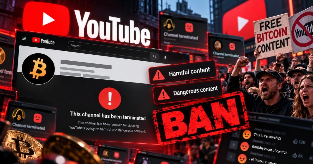 YouTube突襲封鎖比特幣頻道!還貼上有害與危險標籤,引發加密社群怒火