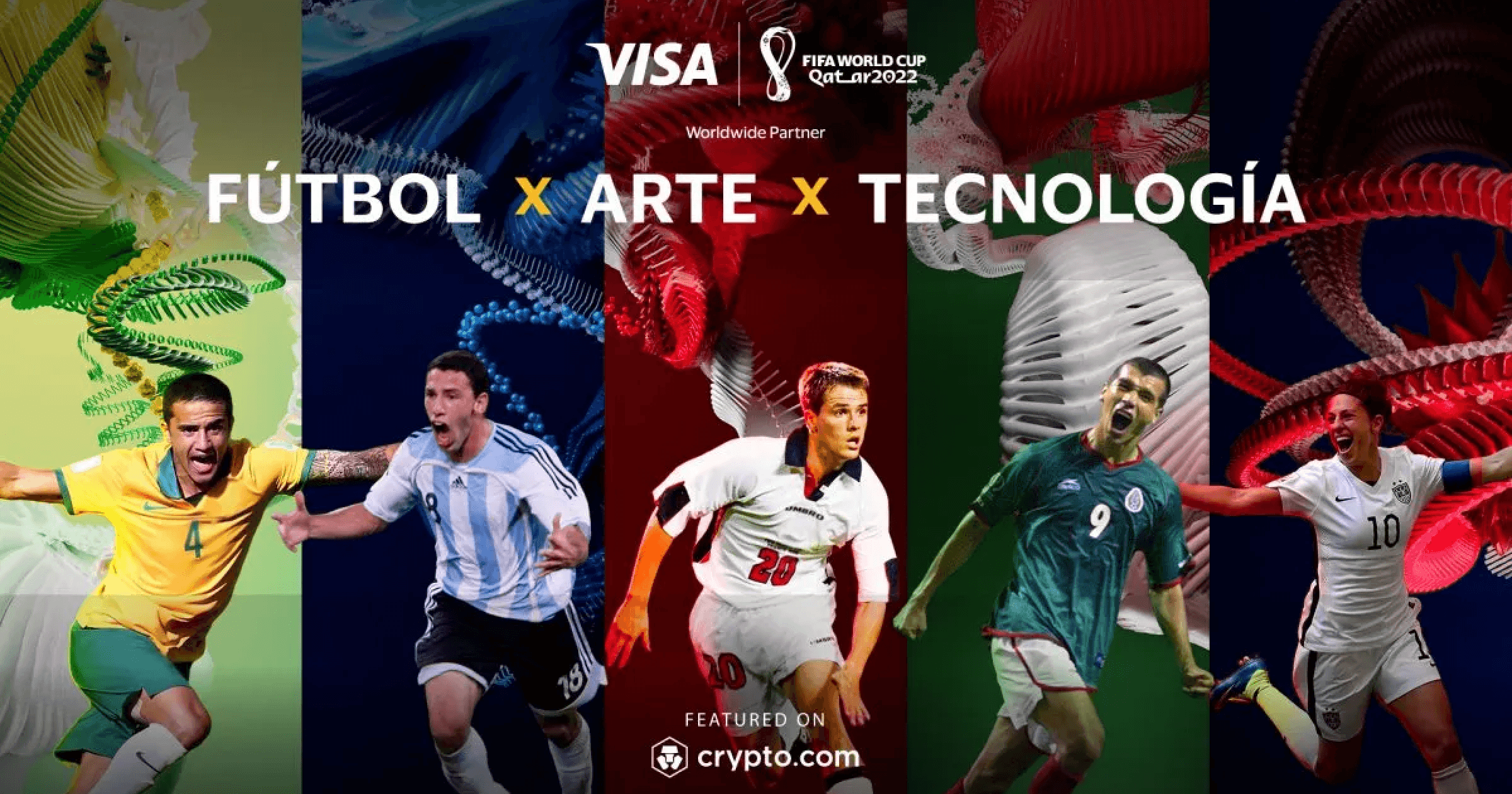 FIFA 官方支付合作夥伴 Visa 宣布推出世界盃主題系列 NFT《Visa Masters of Movement》 ,該系列 NFT 將在 Crypto.com 以拍賣形式發售。足球迷別錯過!FIFA攜手VISA推世界盃NFT,聚集5位頂尖選手